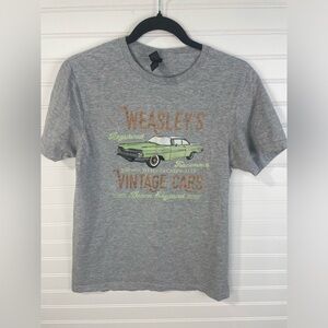 Gildan Harry Potter Weasley’s Vintage Cars Gray Graphic Short Sleeve Shirt Small